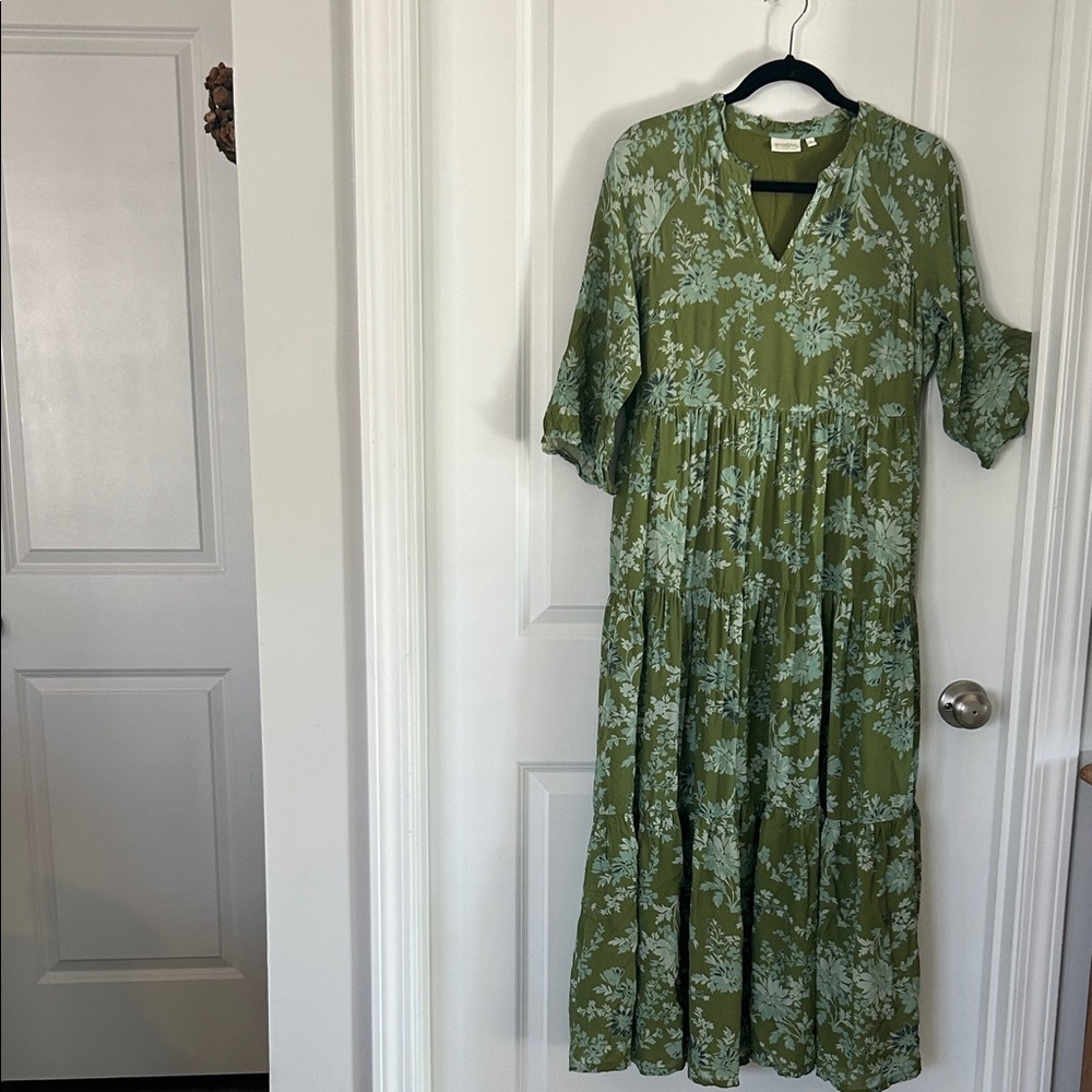 Spartina 449 Green Floral Long Sleeve Dress